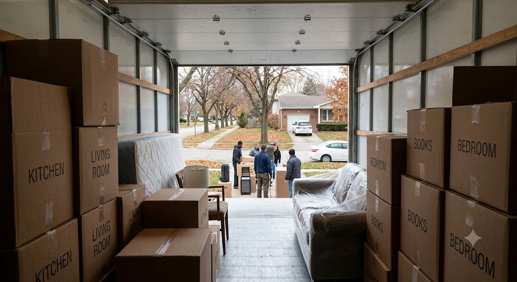moving truck moving family from illinois to naples florida