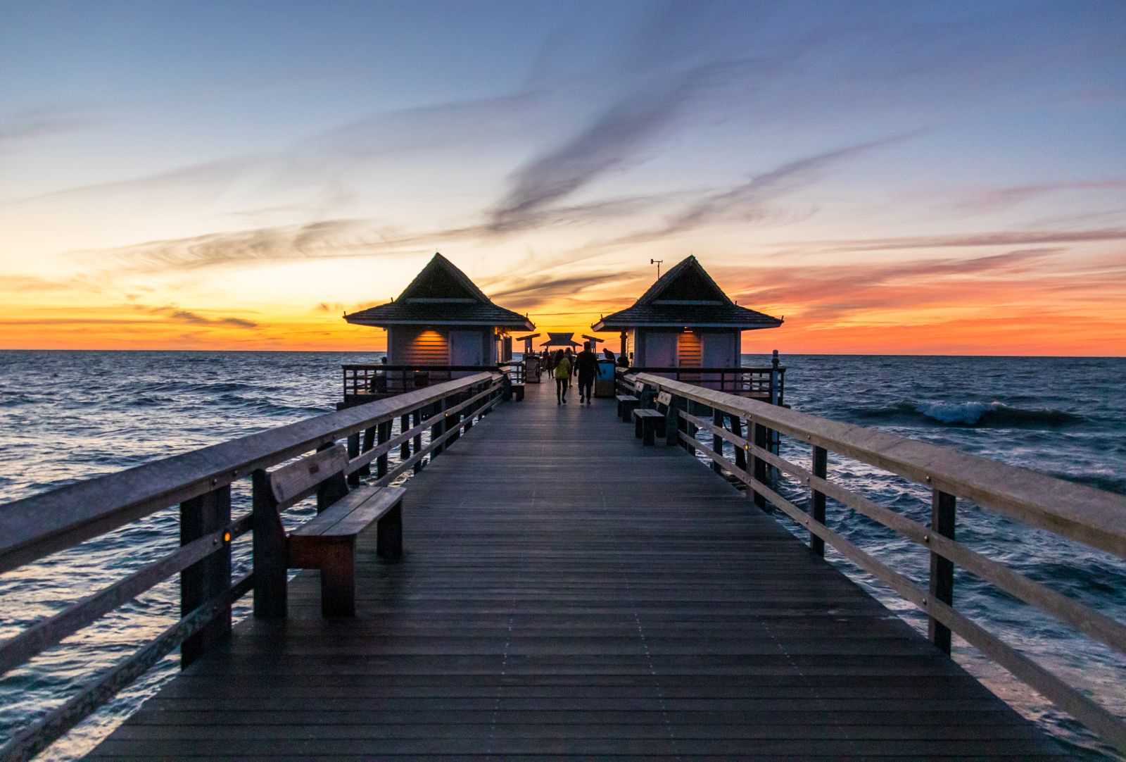Sunset over the Gulf of Mexico at the Naples Pier